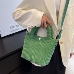 Factory Price Corduroy Women's Bag New Handbags Niche Versatile Bucket Shoulder