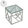 Buy cheap Square 55x55x55cm Stainless Steel Side Tables Clear Glass Home Furniture from wholesalers