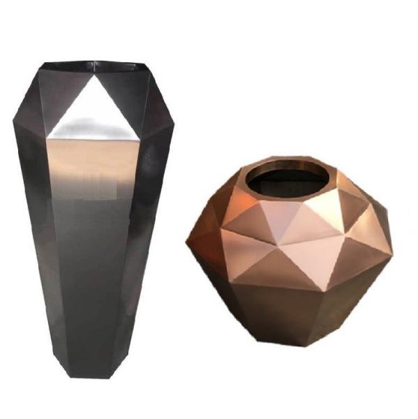 Buy cheap 90cm outdoor flower metal planter copper hexagonal garden pots from wholesalers