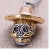 Buy cheap Two Tone Silver Brass Skull Pendant Necklace for Men and Women (XH053353W) from wholesalers