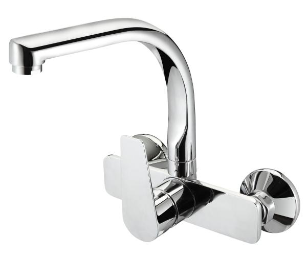 Buy cheap 360° Moveable Brass Kitchen Mixer Faucet Two Hole Wall Mounted from wholesalers
