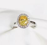 Oval Cut Lab Diamond Jewelry Lab Created Canary Diamond Rings 1ct