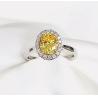 Buy cheap Oval Cut Lab Diamond Jewelry Lab Created Canary Diamond Rings 1ct from wholesalers