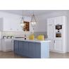Buy cheap European Style Kitchen Modern Modular Kitchen Cabinets Blue Color Island And White Cabinet from wholesalers