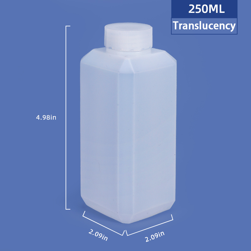 250ml Small HDPE Square Brown Reagent Bottle For Industrial Chemical Liquid
