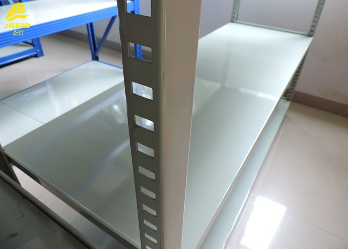 Vertical Columns 50mm Steps Heavy Duty Steel Racks Office / Warehouse Used Gray White