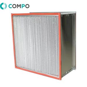 China High Temp Industrial Deep Pleated HEPA Filter H13 H14 With Aluminium Frame on sale