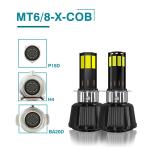 6 Light Built-in Drive Hi/Lo Beam Flash Motorcycle LED Headlight for Four Lines