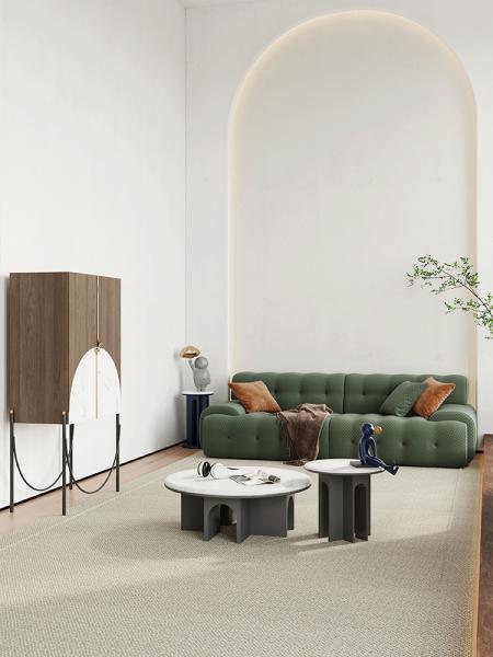 Buy cheap Knitted Modern Fabric Sofa Set Ergonomic Cloth Green 3 Seater Fabric Sofa from wholesalers