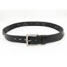 Buy cheap Durable Mens Leather Studded Belt 3.2cm Width Black Color 319g Weight from wholesalers