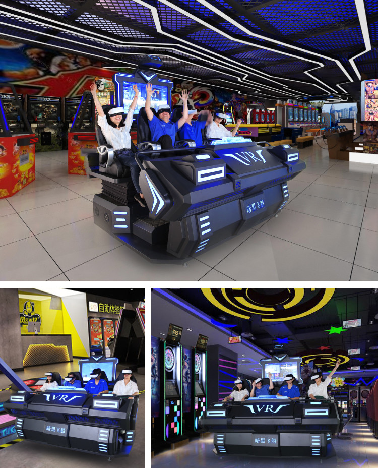 VR Family Type 9D VR Cinema 4 Seats Movies Roller Coaster Full Motion Simulator