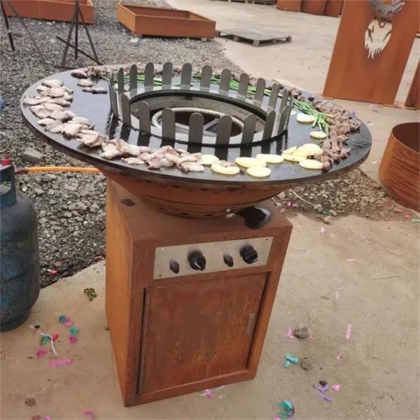 Buy cheap Multifonctional Outdoors Rusty Corten Steel Gas Barbecue Grill Burn Pit from wholesalers