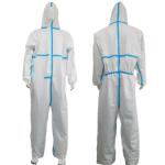 Protective Hooded Work-Wear Safety Chemical Coverall with Stick Strip Closed