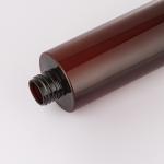 Round Amber Shampoo Bottle Pump Sprayer 150ml 200ml 250ml For Shower Gel