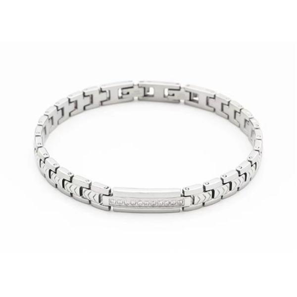Hollow Maze Pattern Stone Stainless Steel Bracelet Non Tarnish Jewelry