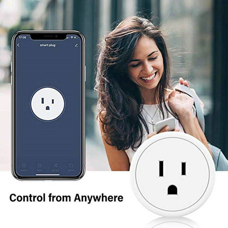 Smart WiFi Power Plug Outlet Socket with 2PCS USB Port App Control Timer Function Compatible with Amazon Alexa Google