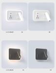 Multifunctional hotel villa apartment reading wall lamp USB Type-C wireless