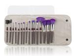 Purple 16pcs Cosmetic Makeup Brush Set Eco Friendly Painting Wood