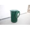 Buy cheap North America Hot Sale Street Trash Receptacle Outdoor Slatted Metal Dustbin With Cover In 32 Gallon'S Capacity from wholesalers