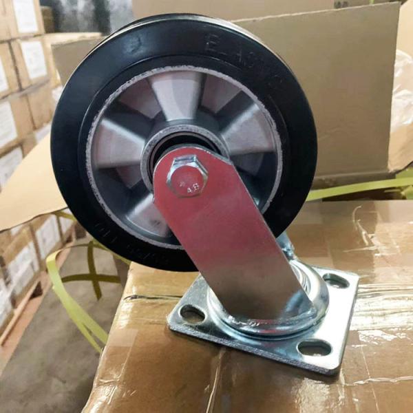 150x50mm Black Industrial Casters 360° Pivoting Aluminium Rubber Caster Wheels