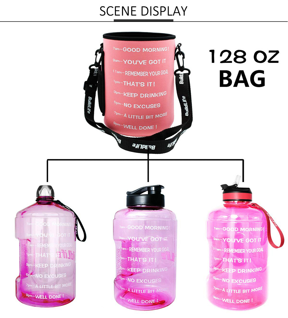 Adjustable Shoulder Strap Neoprene Bottle Sleeve For Hiking