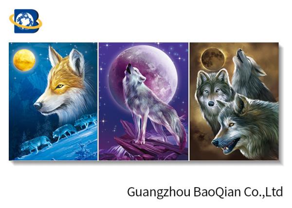 Buy cheap Wolves / Horse 3d Lenticular Picture With Frame For Indoor / Restaurant Wall Decoration Art from wholesalers