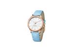 Sapphire Crystal Glass Stainless Steel Ladies Watch With Genuine Leather Strap