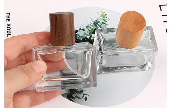 Buy cheap Portable 30ml Perfume Sub Bottle Glass Spray Walnut Beech Cover from wholesalers