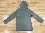 Grey Mens Longline Padded Coat Fur Hood Longline Mens Puffer Coat