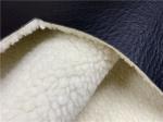 Soft Embossed Pu Leather Black Pu Bonded White Faux Fur For Garment / Coat