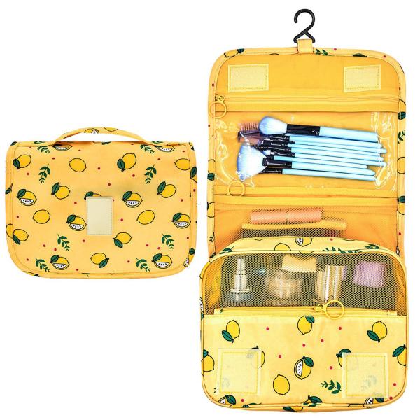 Buy cheap Roomy Zippered Lemon Oxford Ladies Hanging Wash Bag from wholesalers
