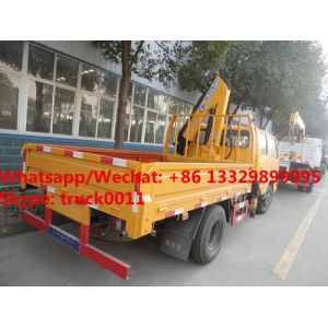 Buy cheap new dongfeng double-cab 2tons folded crane boom mounted on truck for sale, hot sale knuckle truck with knuckle crane from wholesalers