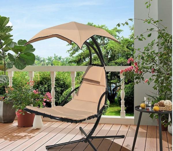 Buy cheap Metal Steel Outdoor Hanging Lounge Chair Swing Lounger With Solid Thick Swing Hammock And Base from wholesalers