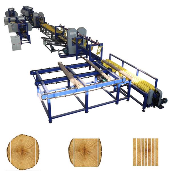 Buy cheap Automatic Electric Twin Bandsaw Mill Production Line For Wood Cutting from wholesalers