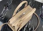 Apricot Adjustable Crossbody Saffiano Leather Handbag Square Shape