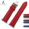 Buy cheap iwatch band butterfly deployant Clasp buckle genuine leather watchband for Apple Watch band series 4/3/2 strap for smart from wholesalers