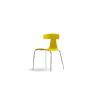 Buy cheap Yellow Metal Patio Dining Chair Curved Backrest Lightweight from wholesalers
