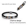 Buy cheap Hot sale mens skull stainless steel braided brown bracelet leather from wholesalers