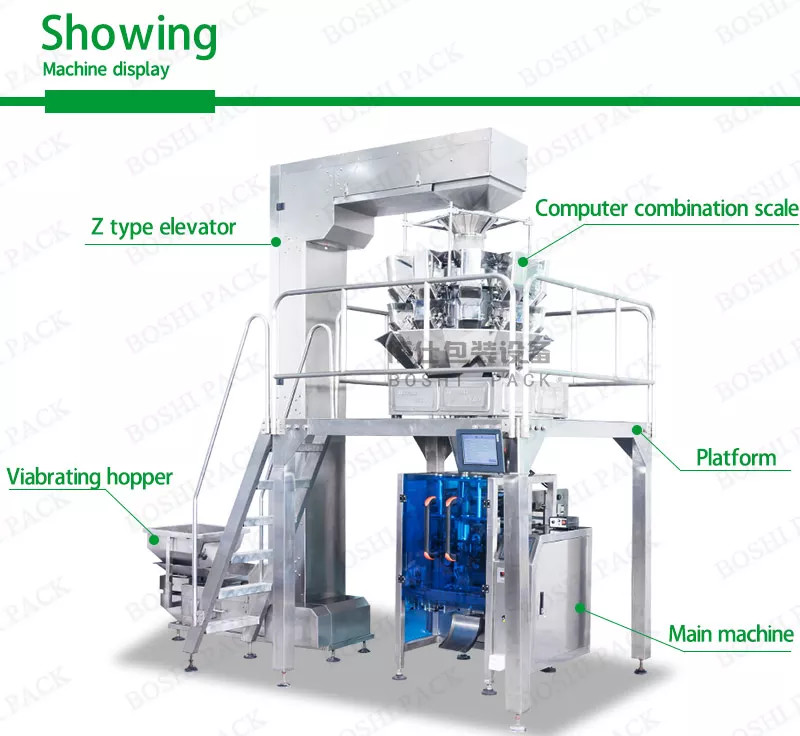 Auto Vertical Packing Machine , Pet Food Packaging Machine For Granules Flakes