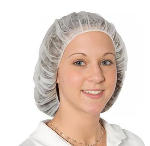 Nonwoven PP Round Bouffant Cap For Food Industry And White Blue Red Pink Hair