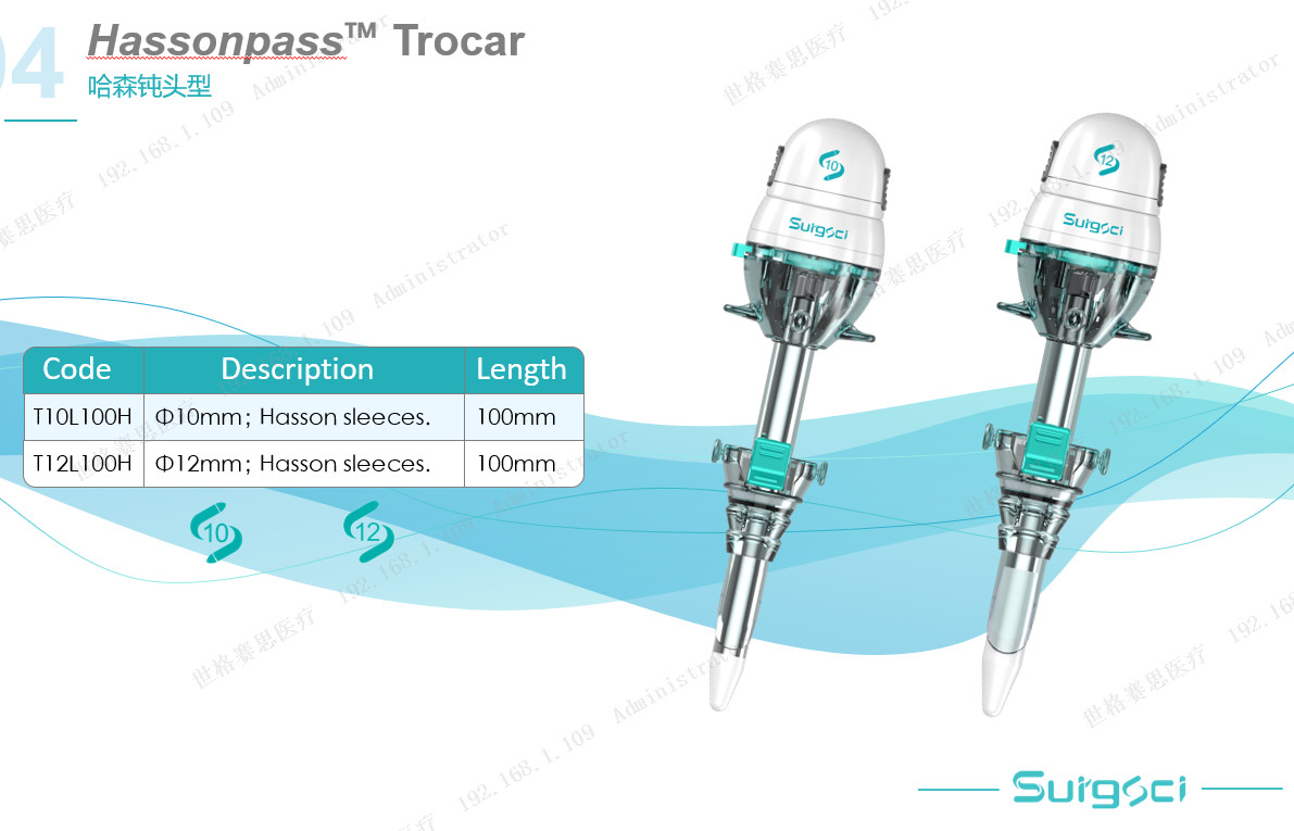 Blunt Tip Surgical Instruments Plastic Trocar Disposable Hasson Trocar 10mm