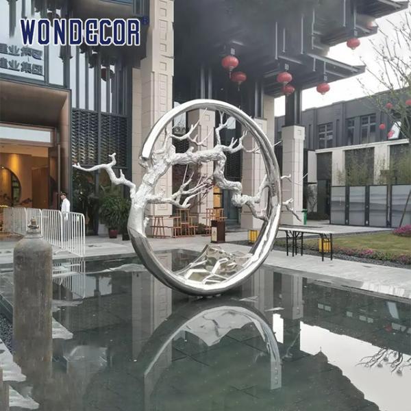 Buy cheap Modern Metal Art Decoration Casting Stainless Steel Tree Ring Stainless Steel Sculpture from wholesalers