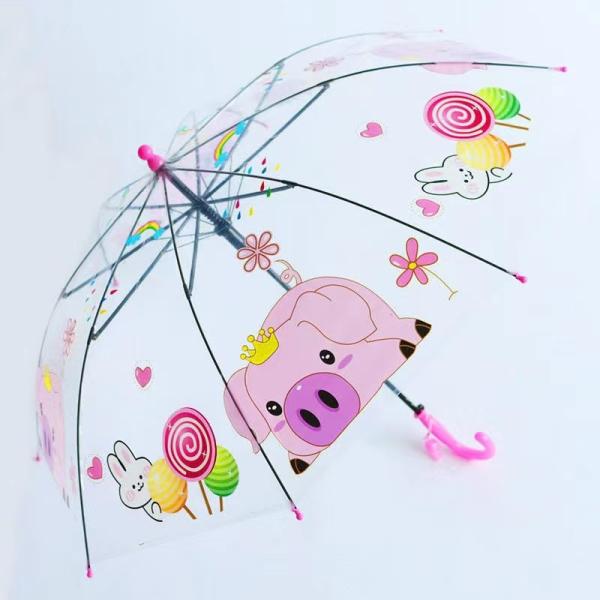Buy cheap Fiberglass Ribs And Windproof Auto Open Stylish Transparent Umbrella For Children from wholesalers
