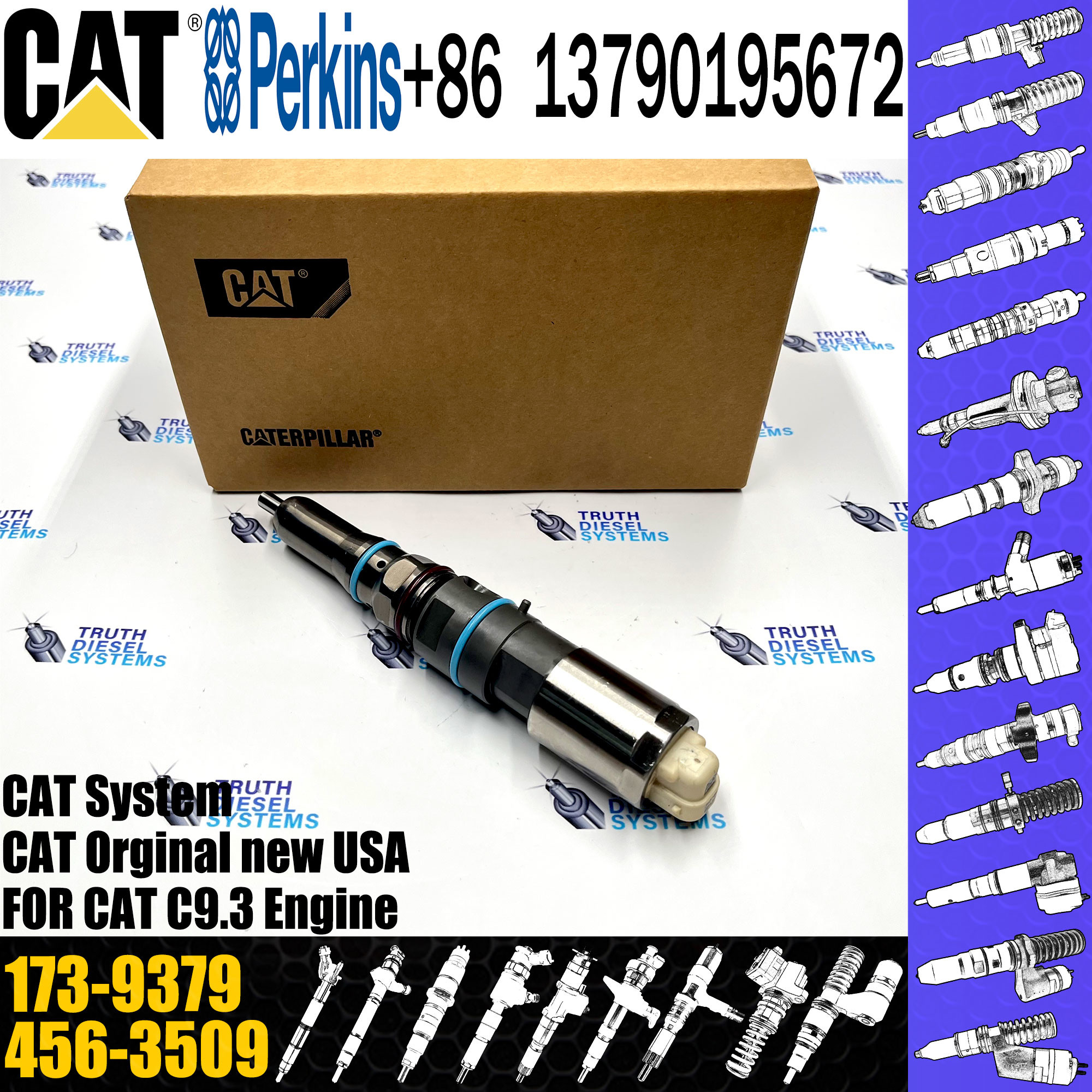 Engine Fuel Injector Common Rail Diesel Fuel Injector 173-9379 456-3509 138-8756 456-3589 155-1819 324-5467