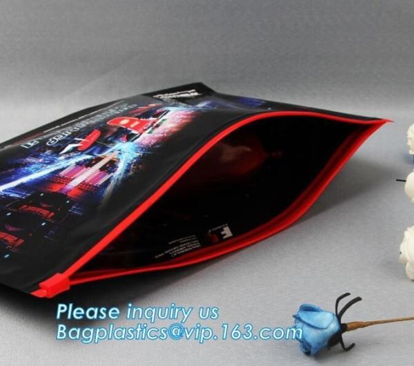 Trim PVC Cosmetic Bag Waterproof Slider Gusset Zipper Makeup Case Pouch