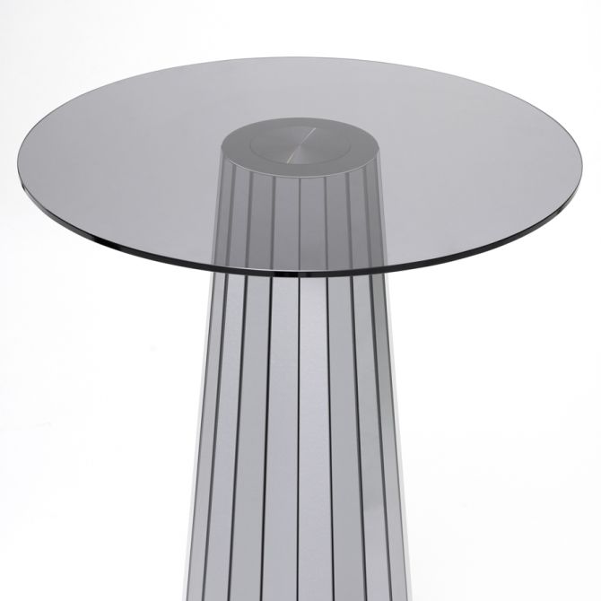 Modern Mirrored Circle Glass Coffee Table For Contemporary Living Room 64x64