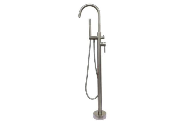 Buy cheap Modern Free Standing Bathtub Shower Mixer Taps Floor Mounted Tub Shower Faucets With Hand Sprayer Dual handle fuacet from wholesalers