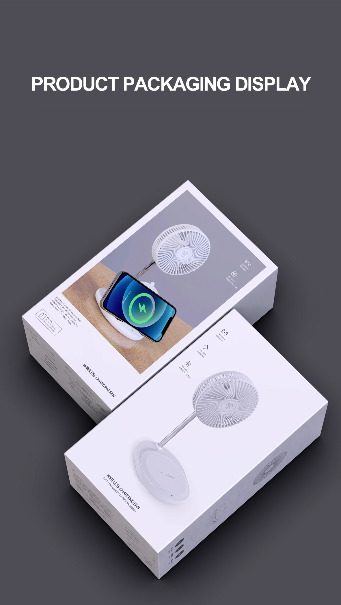 with fan wireless charger good for summer gift and promotion 2024 new products