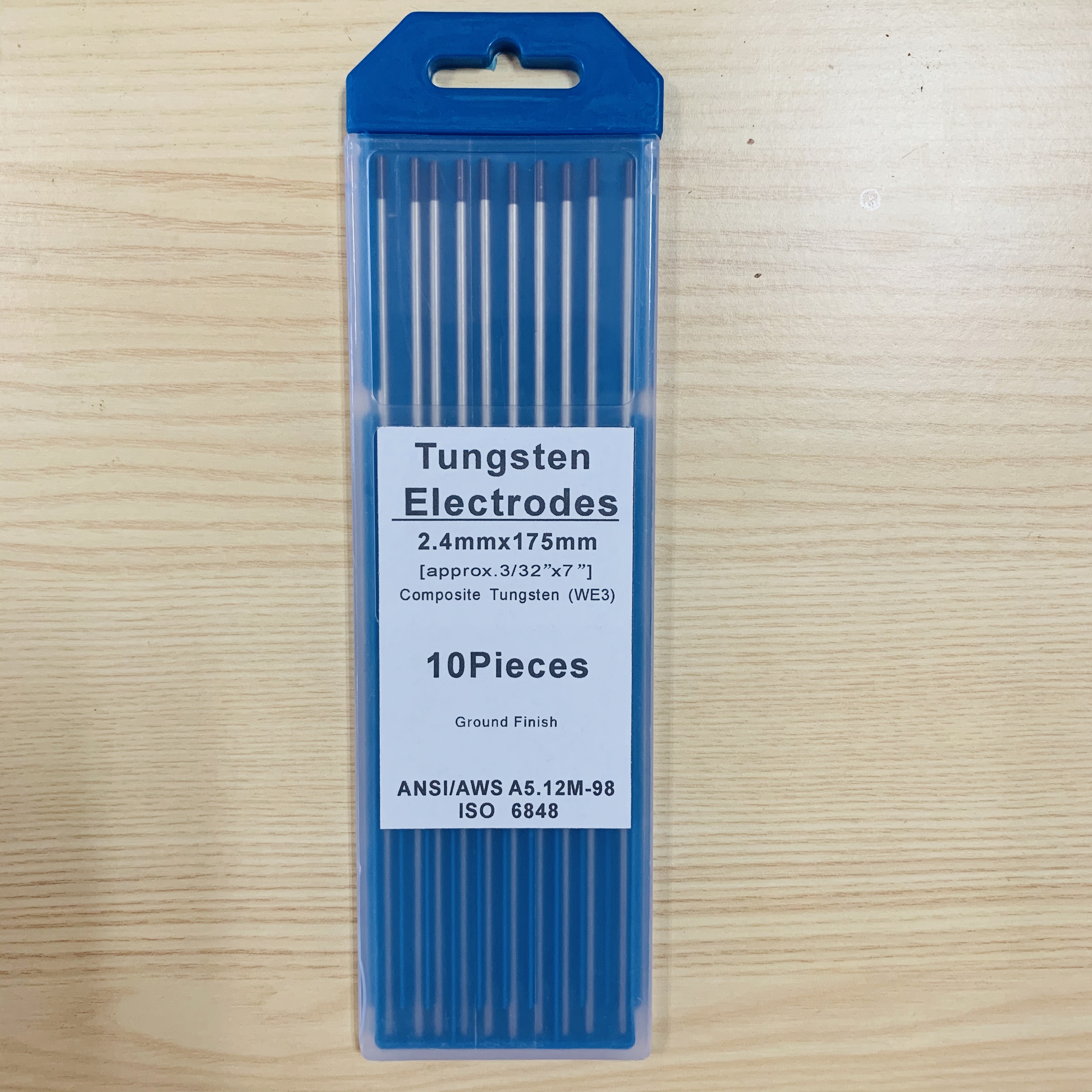 WE3 Tungsten Electrodes Black Head Composite Tungsten 2.4mm*175mm Ideal for TIG Welding