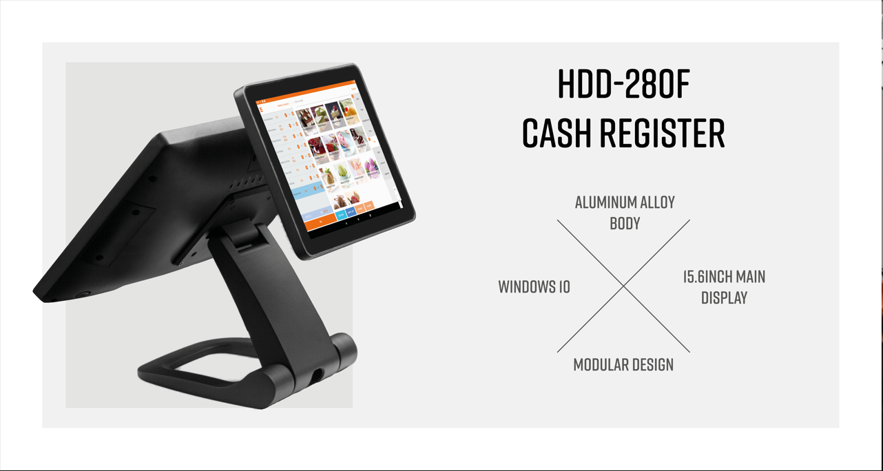 15.6'' POS Cash Register Machine with Optional 12.1'' Customer Display and Performance